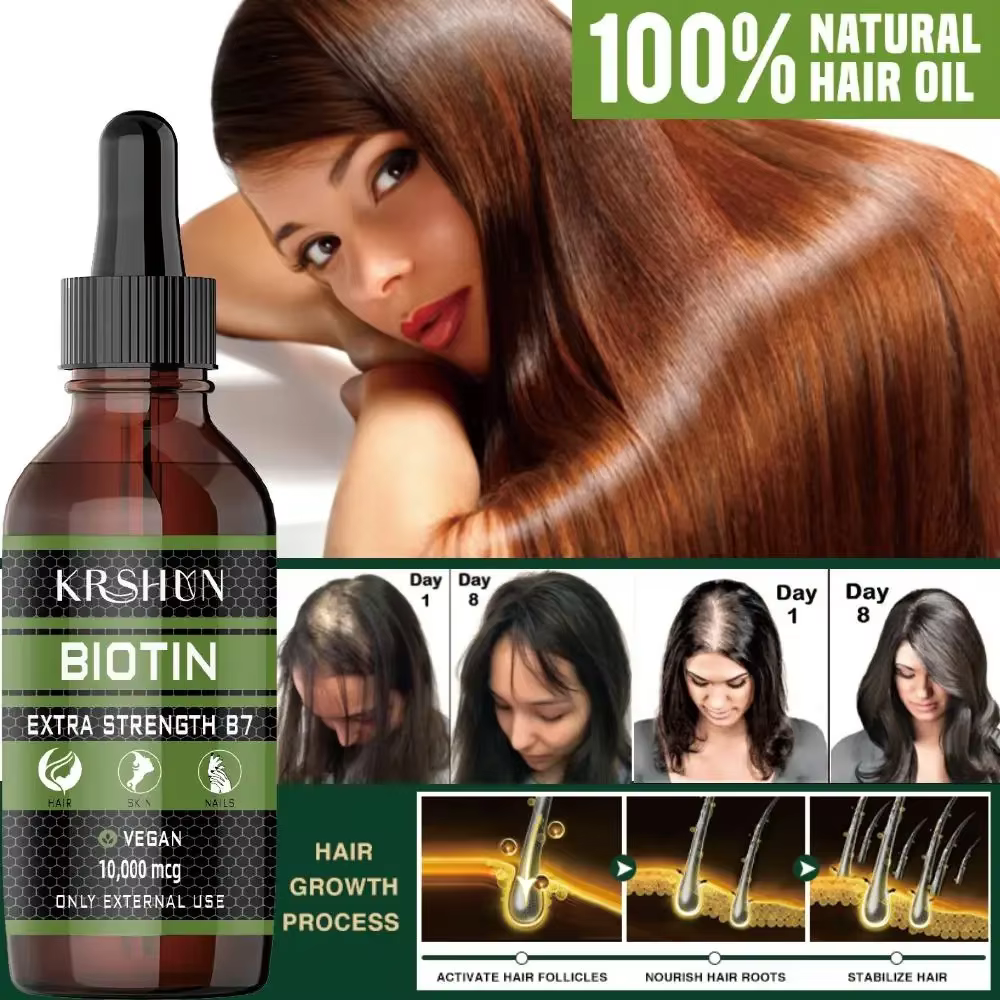 Huile de biotine pour la croissance rapide des cheveux, sérum pour la repousse des cheveux, traiteme