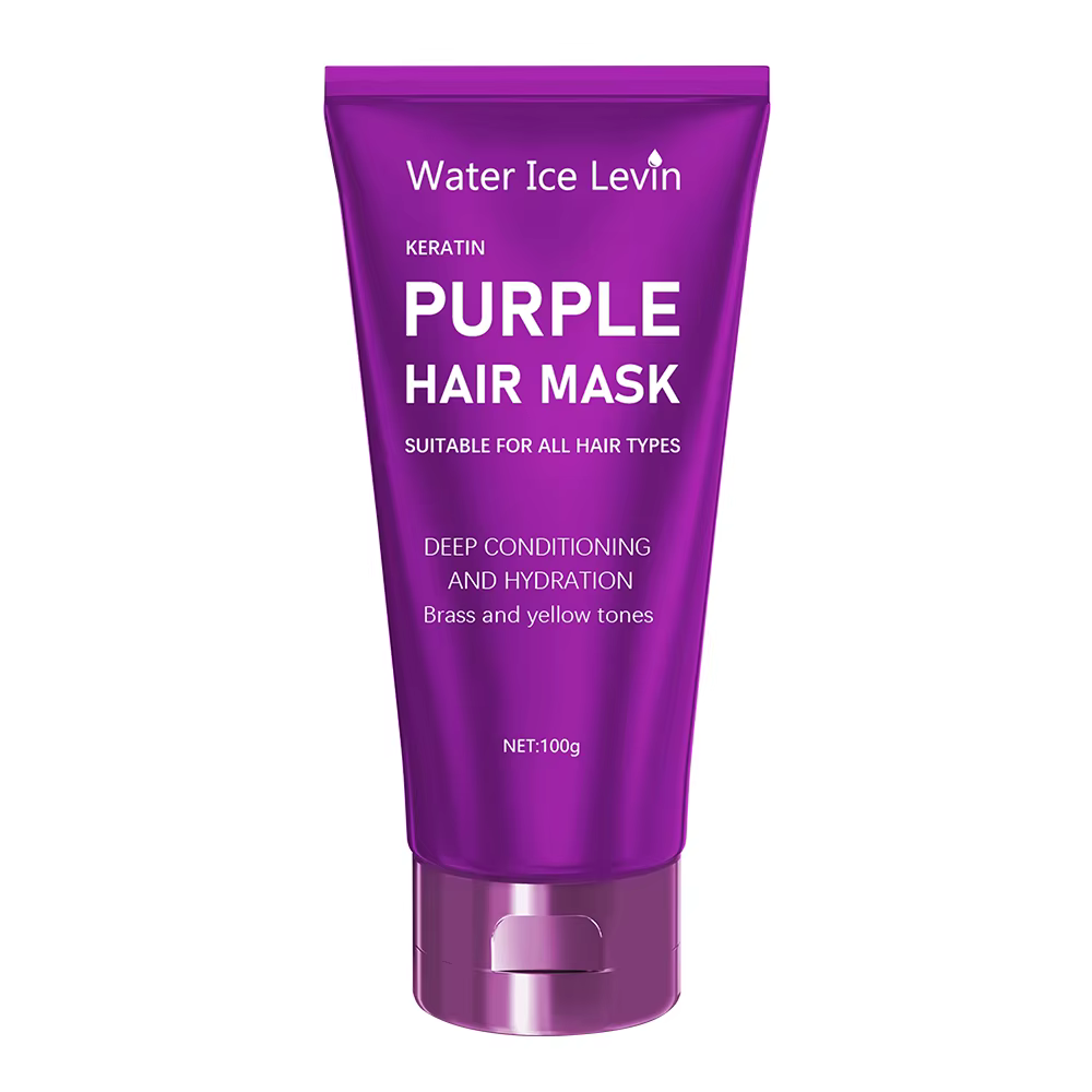 Masque capillaire violet - Tonifiant pour cheveux blonds, platine, décolorés, argentés, gris, cendré