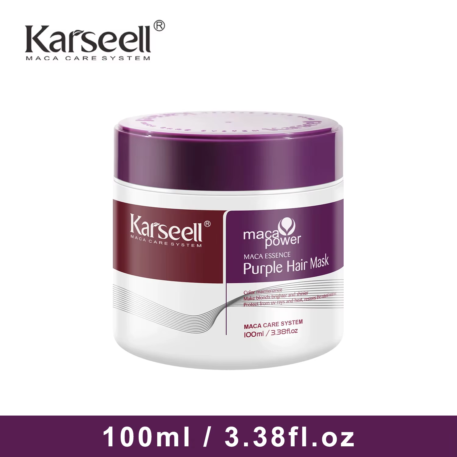 Karseell masque capillaire violet 100 ml/500 ml professionnel neutralise les tons jaunes en laiton p