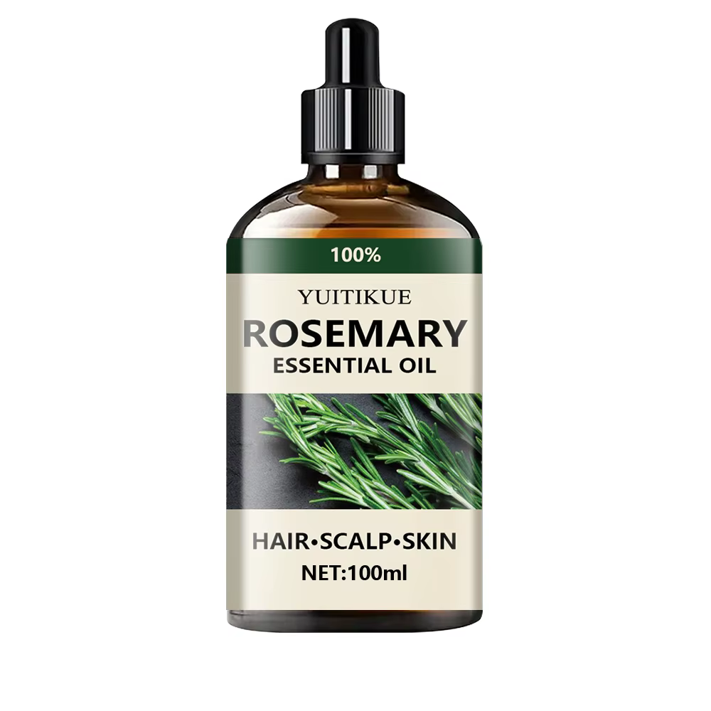 Huile capillaire naturelle à la romarin YUITIKUE, hydrate le cuir chevelu, renforce les cheveux et