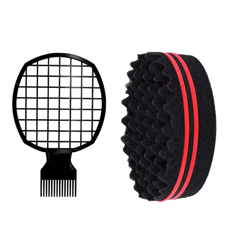 Éponge de peigne à cheveux Afro Twist, 2 pièces, brosse en éponge pour cheveux bouclés pour hommes e
