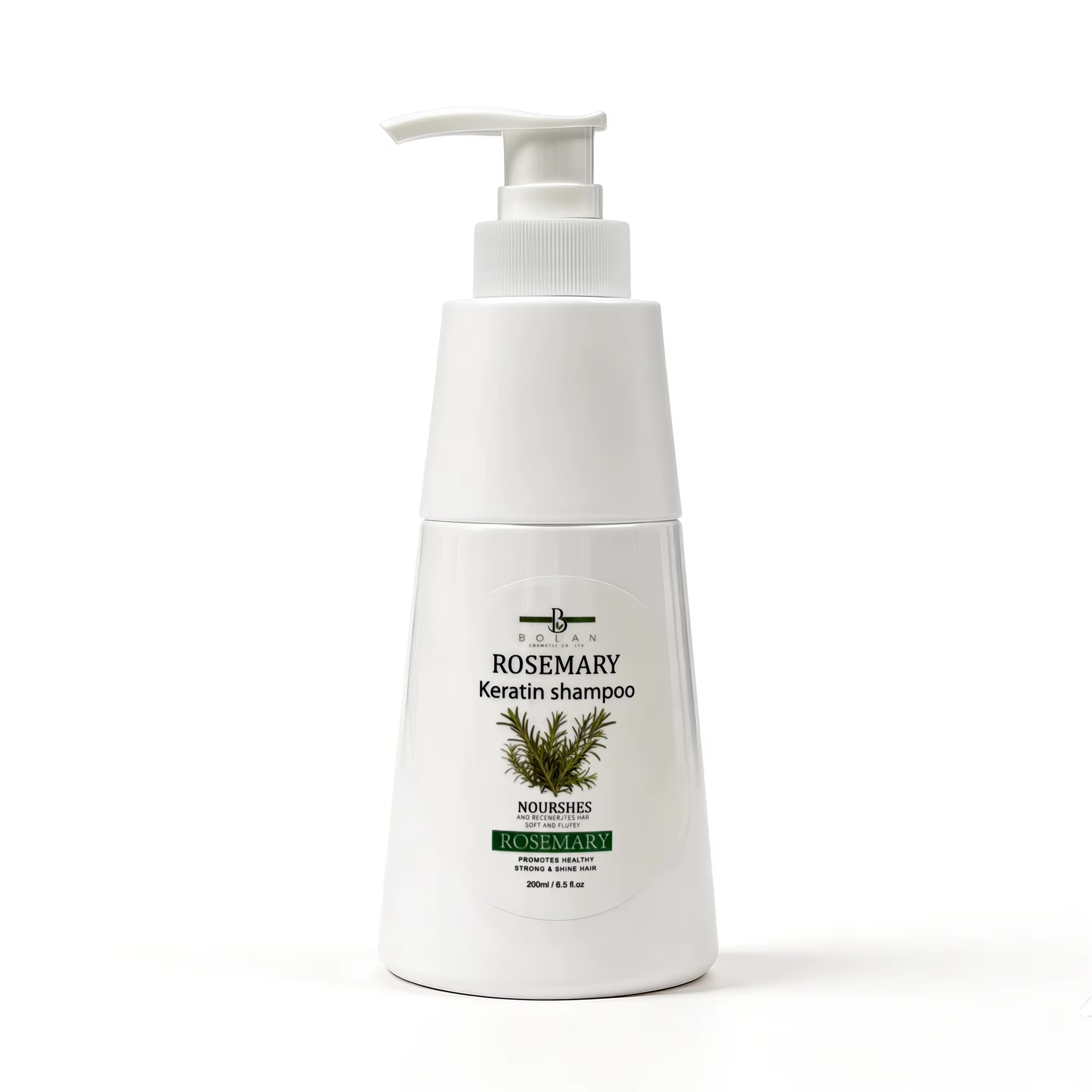 Shampooing Naturel au Romarin 200ml, Kératine Hydrolysée, Croissance Capillaire, Nettoyage en Profon