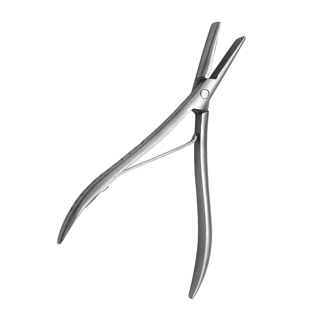 Pince d'extension de cheveux avec rainure lisse, dents plates de 7 pouces, pince en acier inoxydable