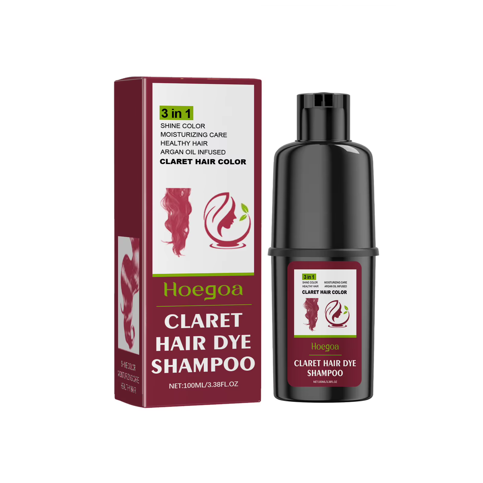 Shampooing de coloration des cheveux 3 en 1 pour hommes et femmes, nourrissant naturel, embaupour ch
