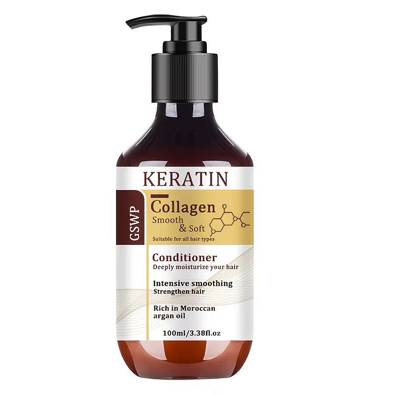 Après-shampoing hydratant à la kératine GSWP, soigne et hydrate en profondeur les cheveux, a un effe
