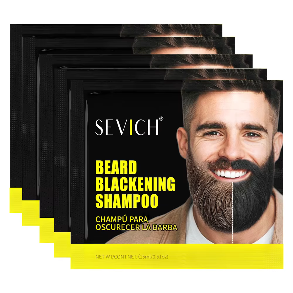 5 apprentis-Shampoing à barbe noircissant et nourrissant, coloration efficace, herbe, réparation nat