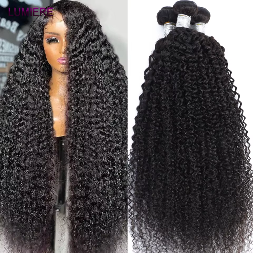 28 30 pouces Afro crépus bouclés cheveux humains Bundle Deal brésilien Afro profond Jerry bouclés br