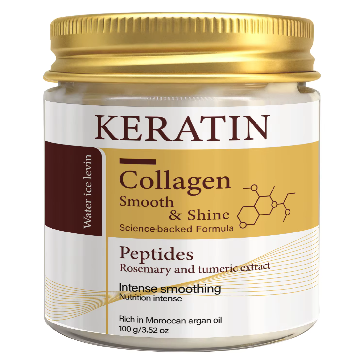 Masque capillaire à la kératine et au collagène avec peptides et romarin - Lissage intense et brilla