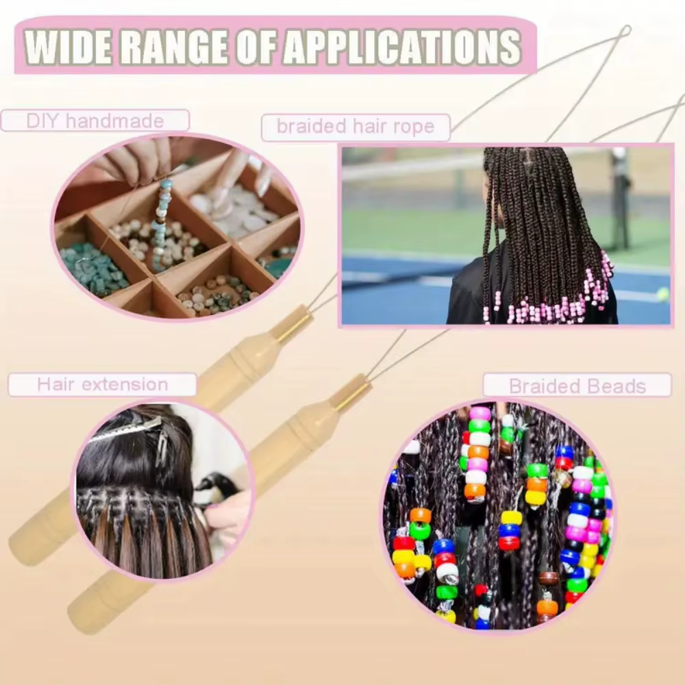 Anneaux d'extensions de cheveux 100 pièces, pinces d'extension de cheveux roses pour perles, pour Ex