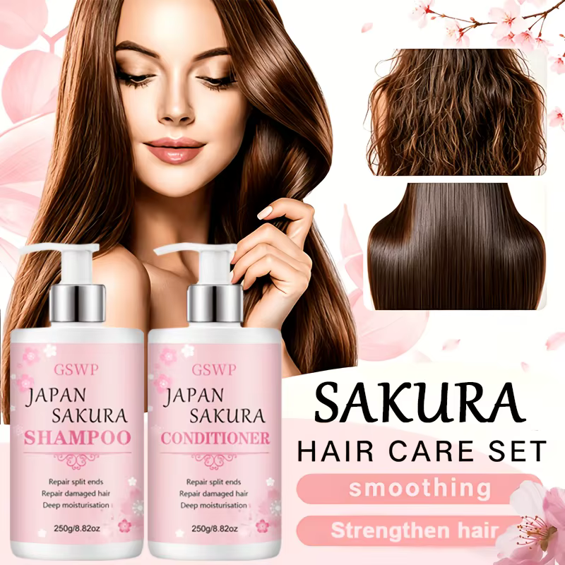 GSWP : Passez au coffret shampoing et après-shampoing GSWP Sakura grande capacité pour renforcer vos