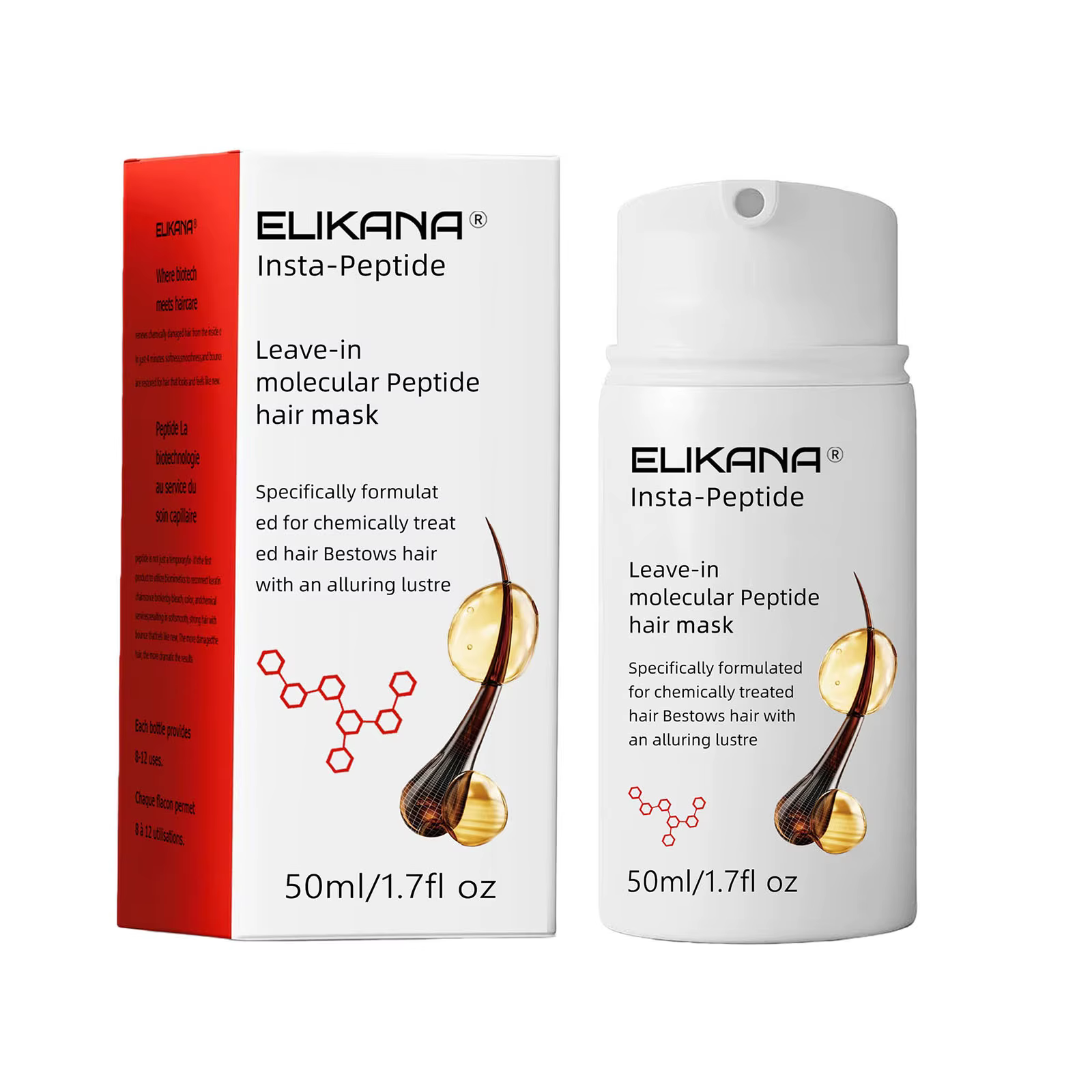 Masque capillaire moléculaire sans rinçage, adapté aux cheveux secs ou abîmés, soins pour cheveux ab