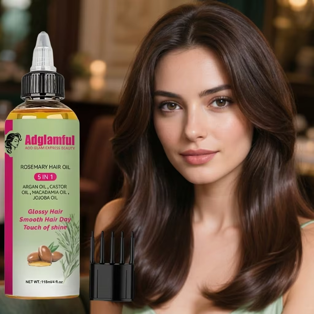 Huile capillaire au romarin 5 en 1 118 ml – Lisse les frisottis, augmente la brillance et l'hydratat