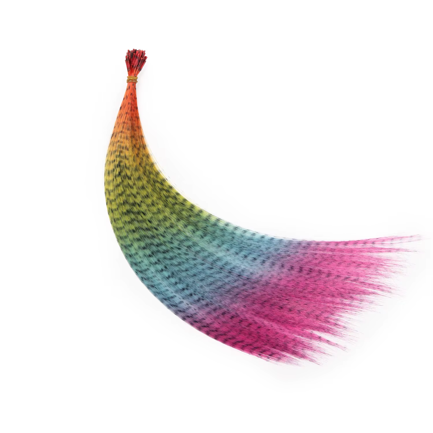 Extensions de cheveux synthétiques en plumes de couleur ombrée, postiches colorées arc-en-ciel, post