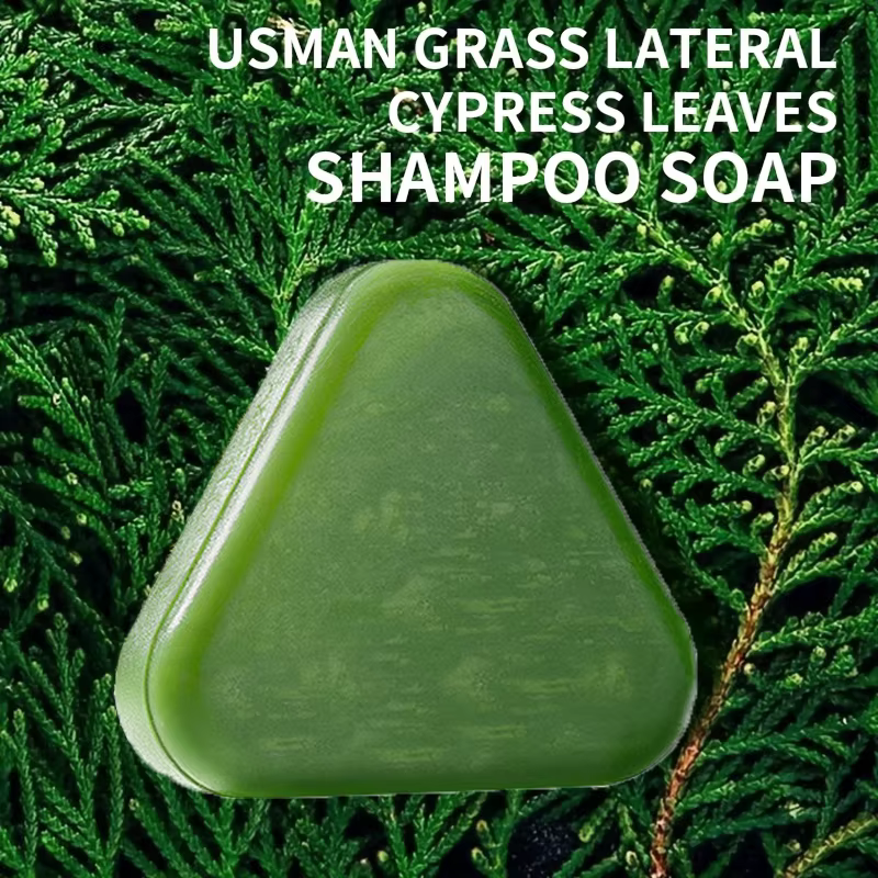Shampooing Solide Usma Grass Platycladus pour la Croissance Capillaire, Soin du Cuir Chevelu, Épaiss