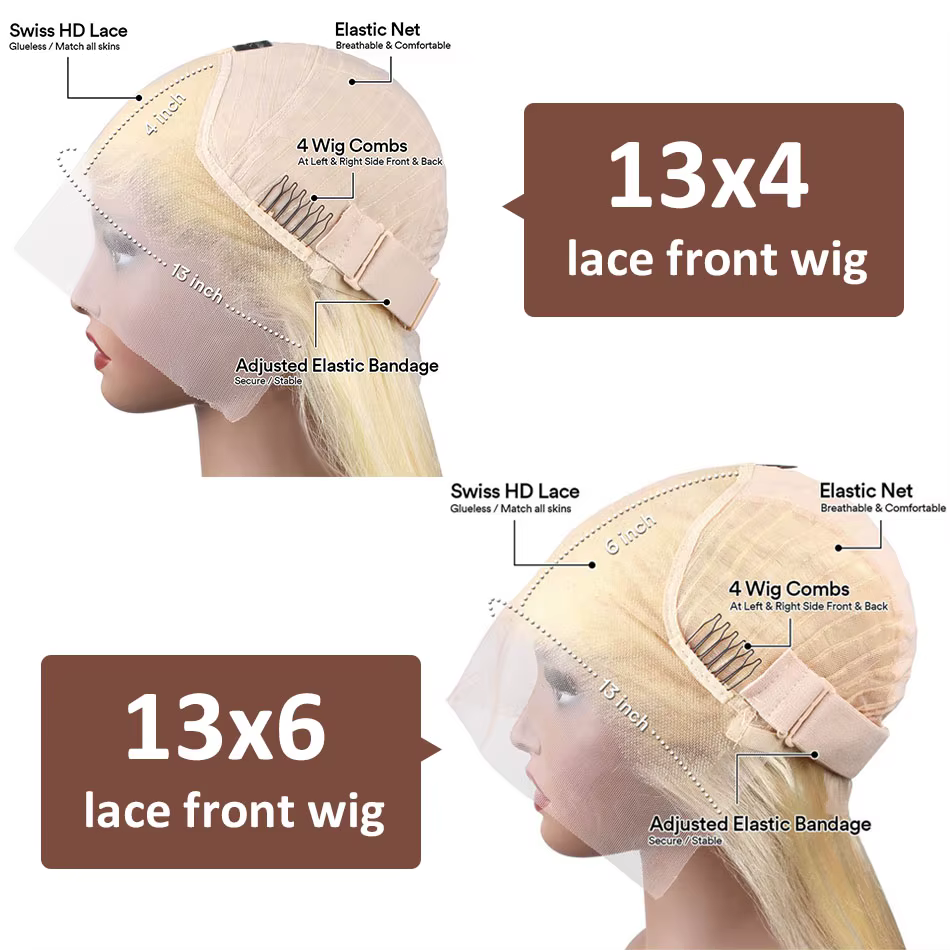 Wiggogo Blonde dentelle avant perruque perruque de cheveux humains 613 Hd dentelle frontale perruque
