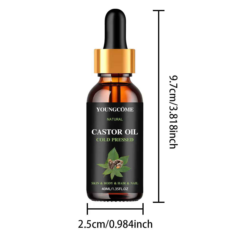 Masque capillaire à l'huile de ricin 100% Pure, huile de ricin pour la croissance des cheveux, trait