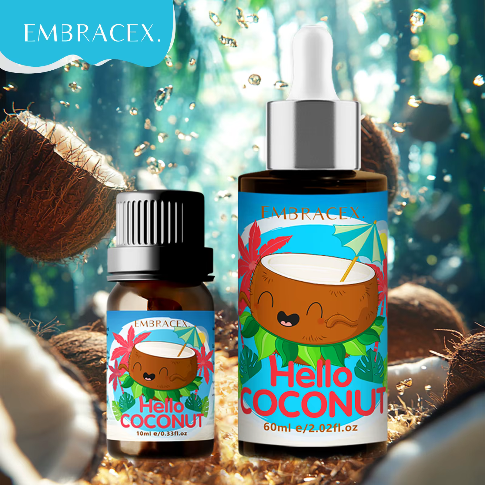 Huile de coco 10ml 60ml, Huiles essentielles de coco, Bougies longue durée pour la fabrication de bo
