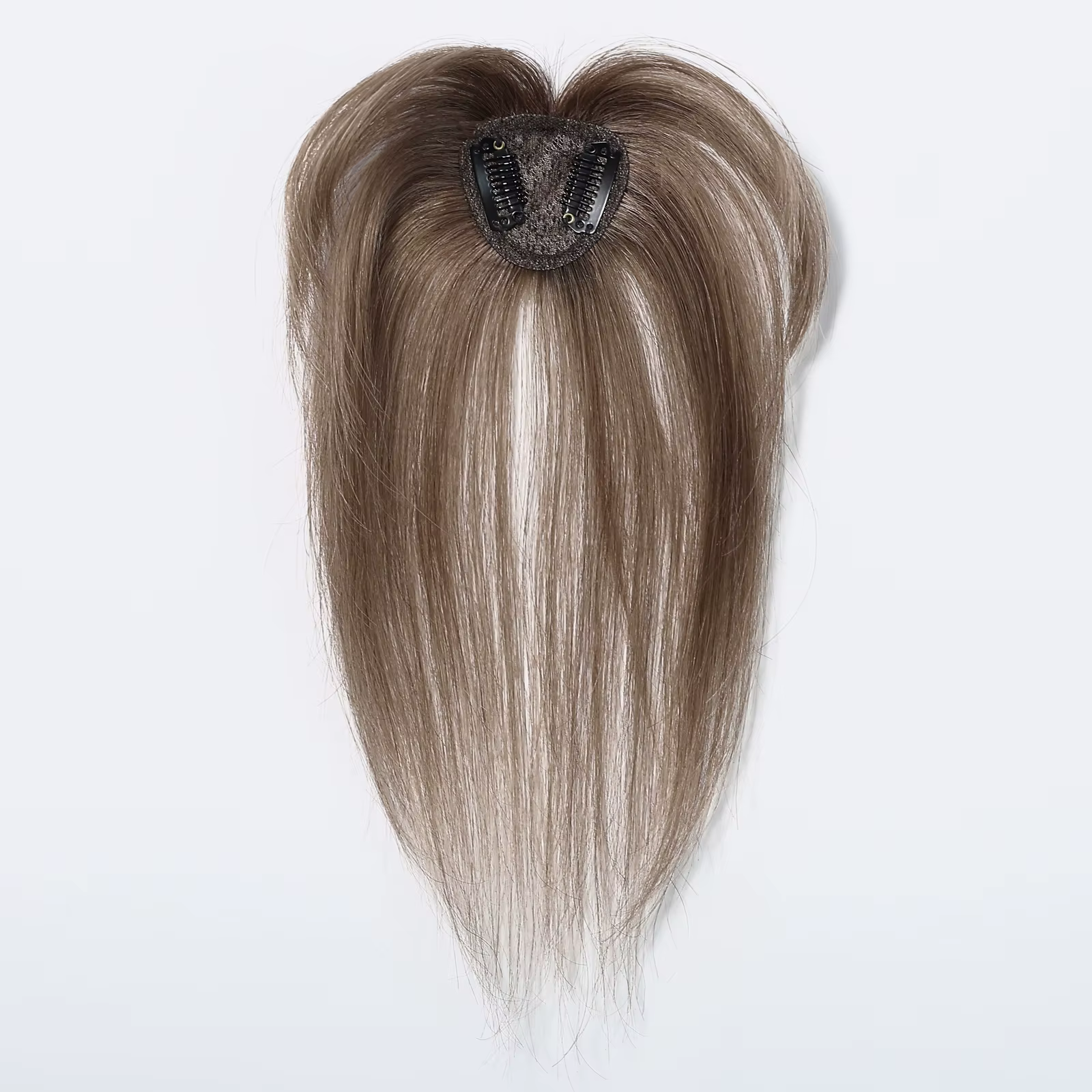 100% Remy cheveux humains Toppers avec frange brun clair postiches 3D vaporeux frange pour les femme