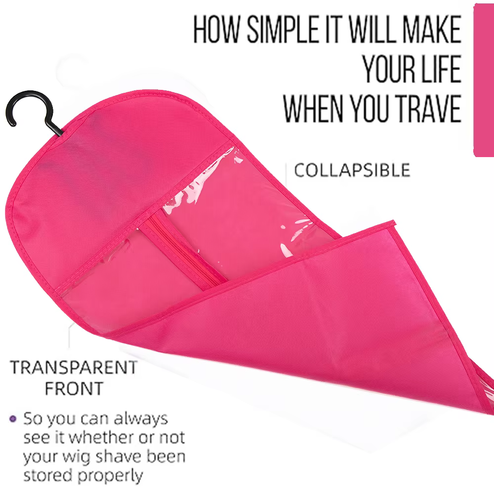 Sacs de rangement pour perruques Premium, 3 pièces, avec cintres métalliques robustes, Design Transp