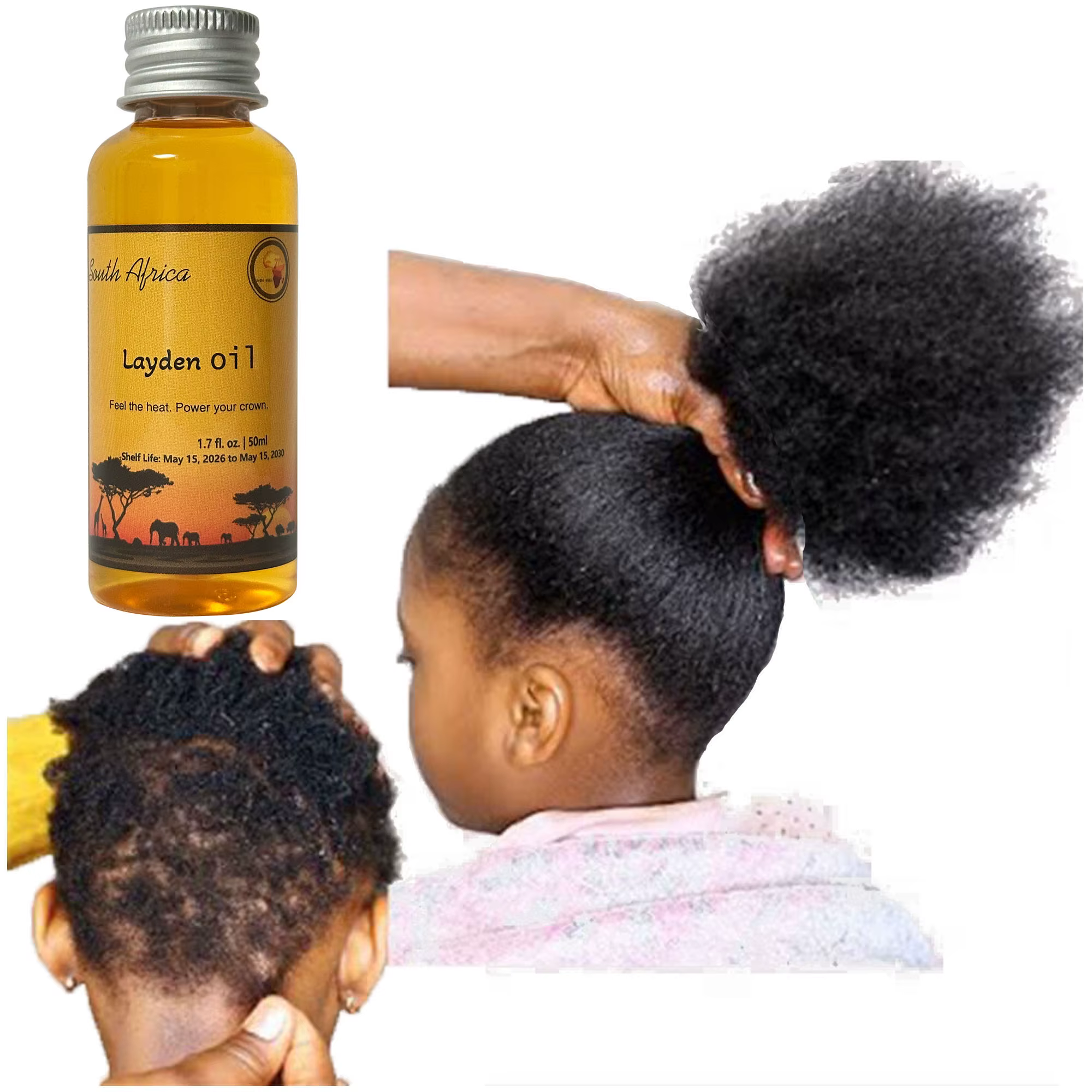 Huile nourrissante traditionnelle d'Afrique de l'Ouest Layden 50 ml – Retient l'humidité, renforce l