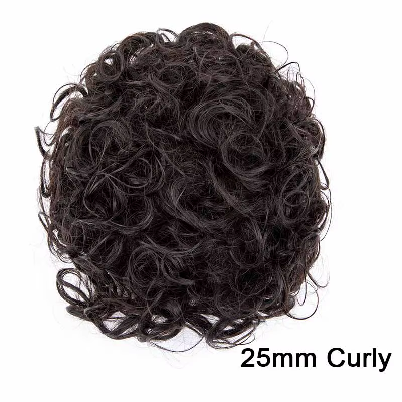Prothèse capillaire homme bouclée en cheveux naturels, système capillaire bouclé en dentelle et PU p