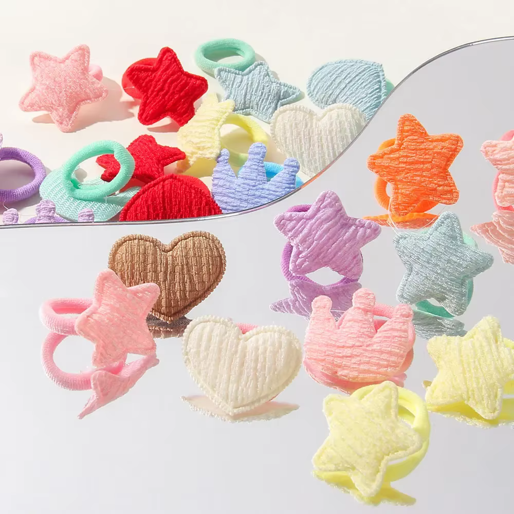 10/30 pièces enfants bandeaux sans danger cheveux dessin animé serviette corde élastique pour queue