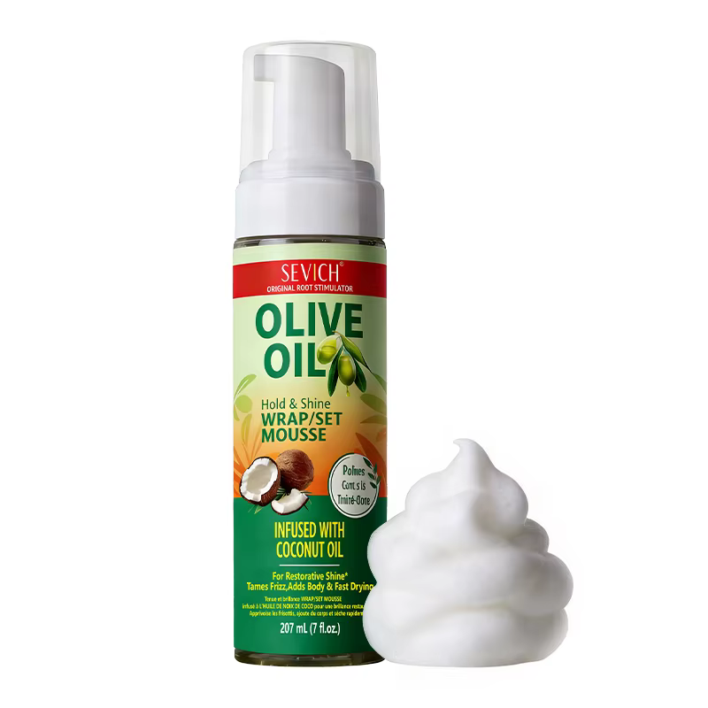 Mousse coiffante à l'huile d'olive 270 ml – Fixation longue durée, réduit les frisottis, prévient la