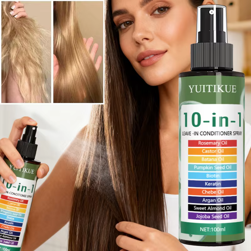 YUITIKUE Traitement capillaire sans rinçage 10-en-1 - Romarin, Huile d'argan & Huile de Chebe, Nourr