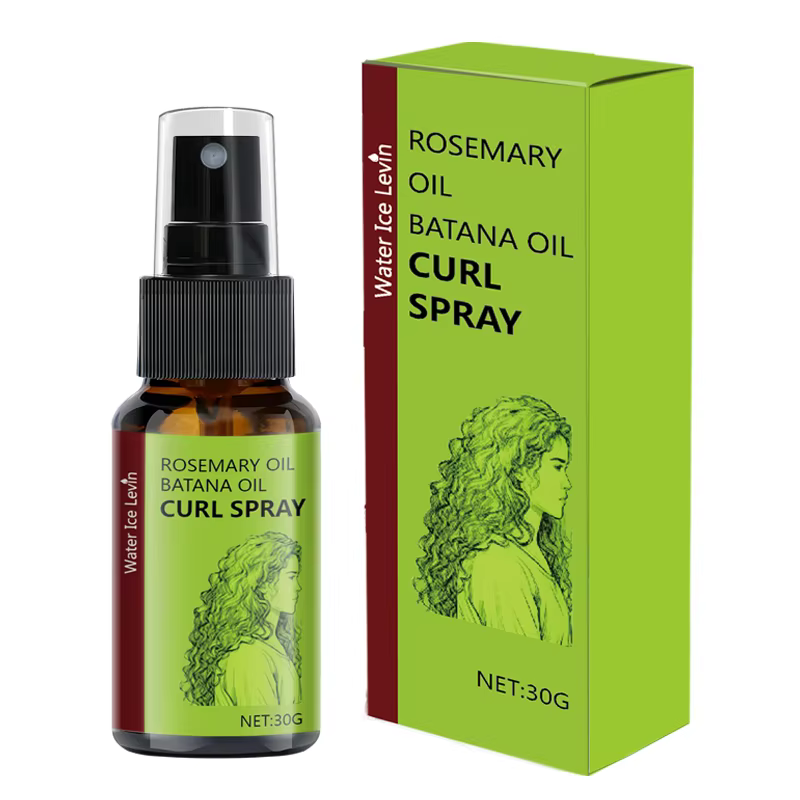 Spray pour cheveux bouclés à l'huile de romarin et à l'huile de batana. Huile de graines d'Orbignya