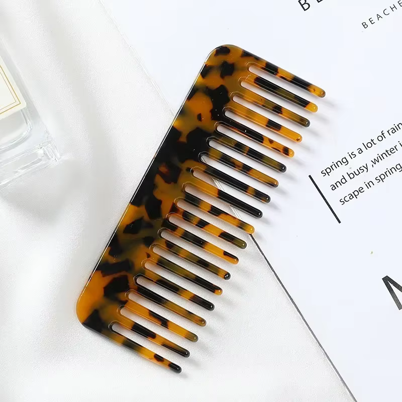 Peigne à cheveux Design de mode coréenne, dents larges, peigne de coiffure en acétate, brosse de Mas