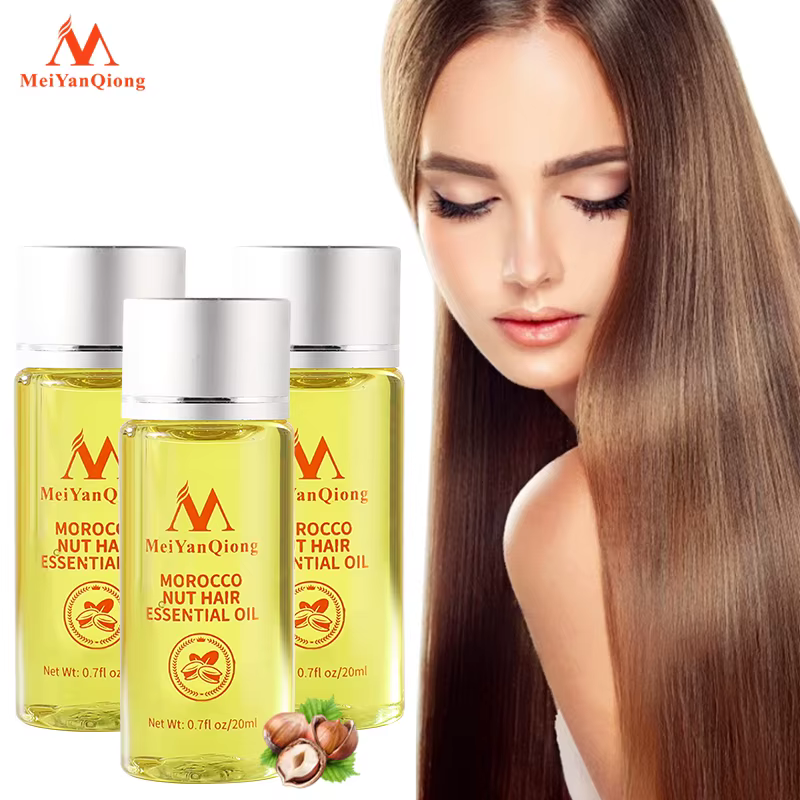 Huile liquide de traitement des cheveux à la noix du Maroc, prévention de la perte de cheveux, crois