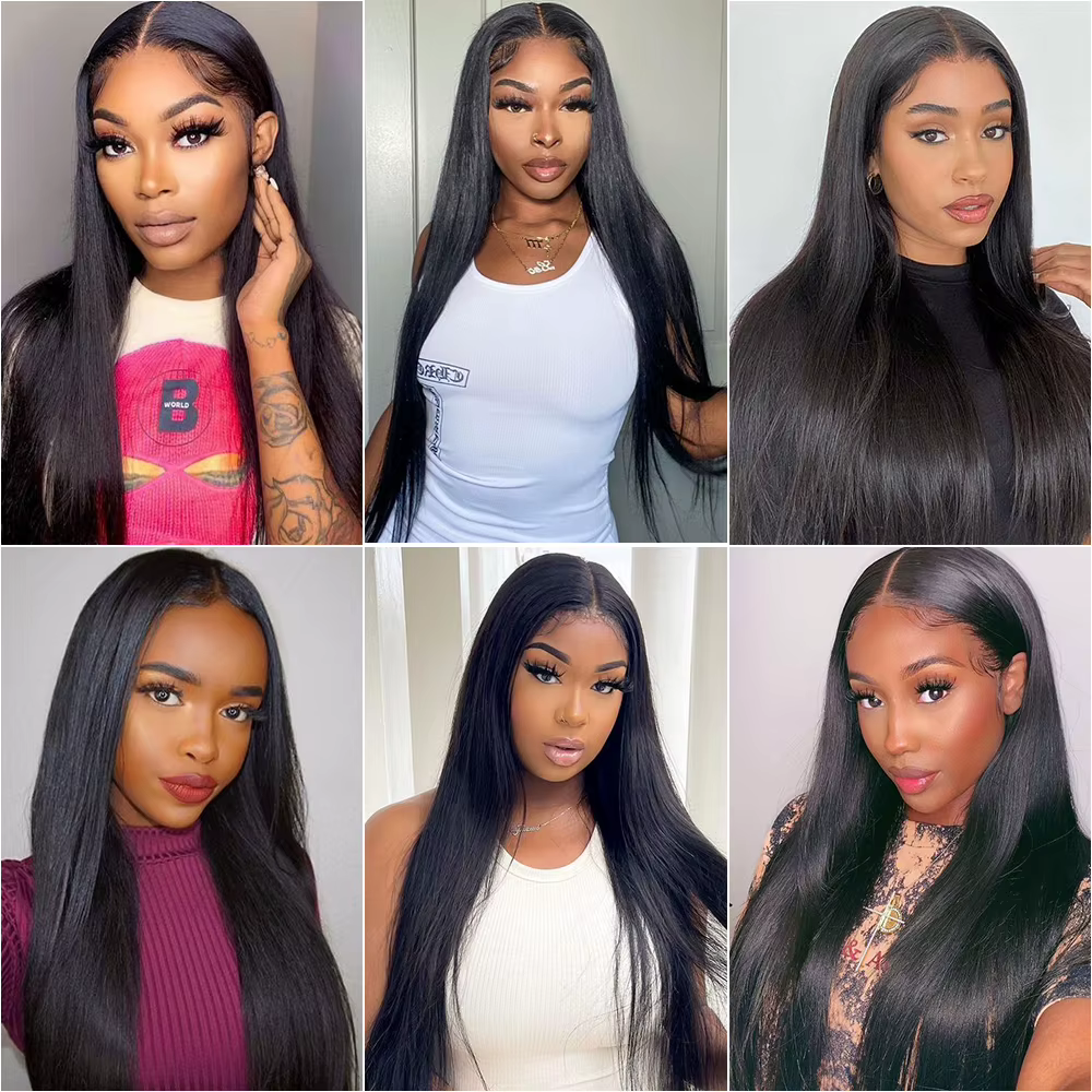 Tissage en lot brésilien naturel Remy lisse, Extensions de cheveux de 10 à 30 pouces, couleur noire