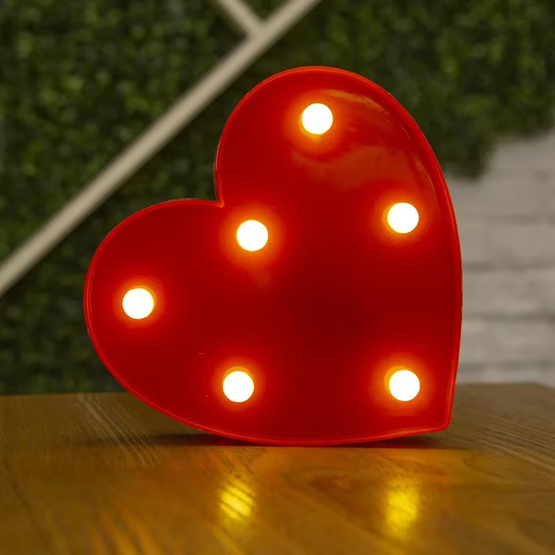 Amour coeur lampe à LED fête de mariage romantique rouge rose veilleuse ornement anniversaire noël d