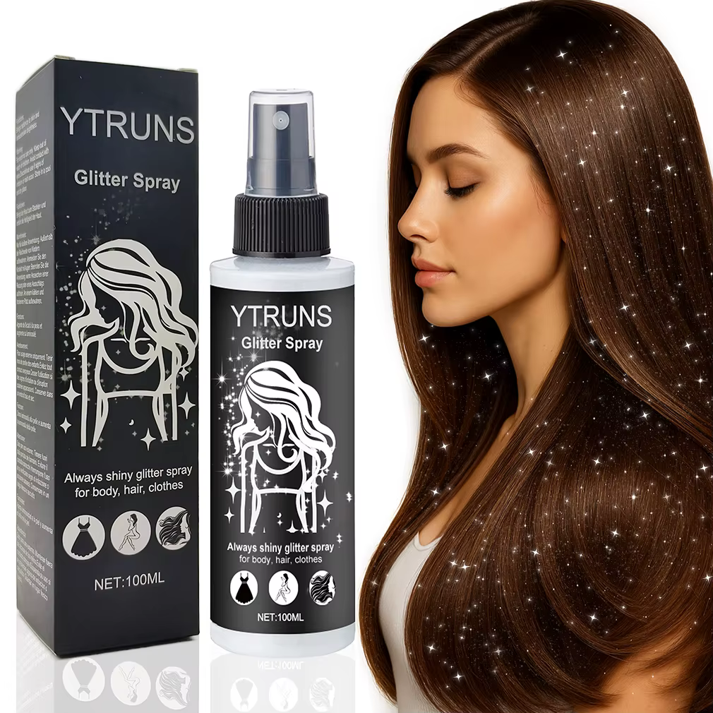 Spray brillant à paillettes haute brillance 100 ml, effet scintillant pour le corps, les cheveux et