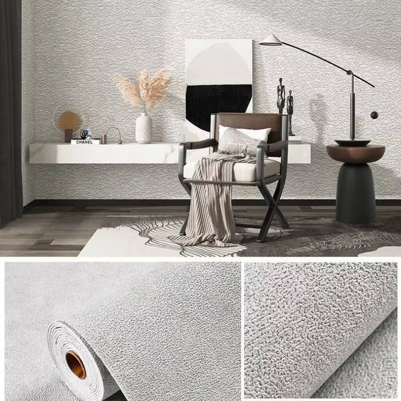 Lin 3D mousse auto-adhésive PVC couleur unie épaissi imperméable fond mur rénovation papier peint st