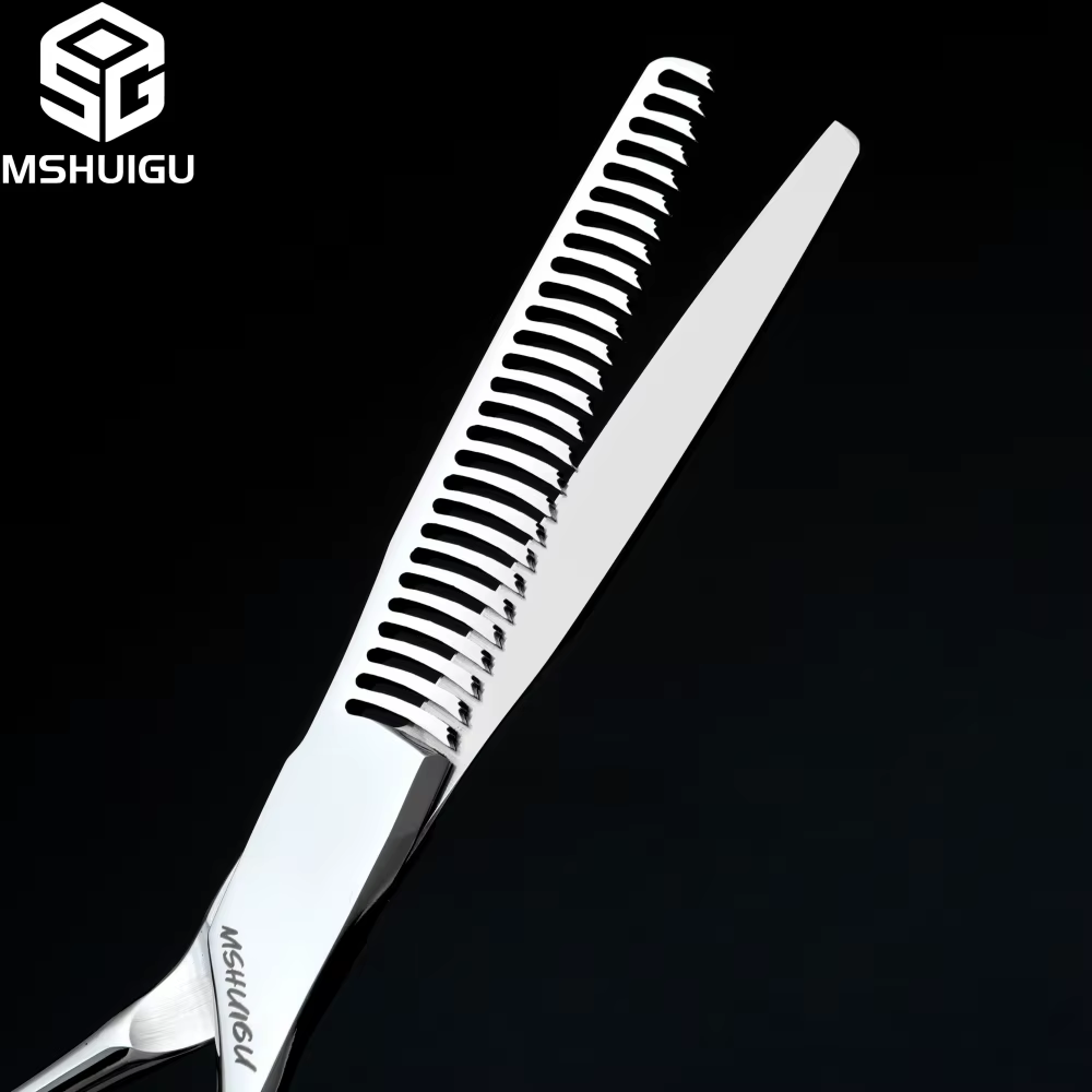 MSHUIGU Ciseaux de barbier professionnels VG10 de 6 pouces, ciseaux à effiler multi-usages avec desi