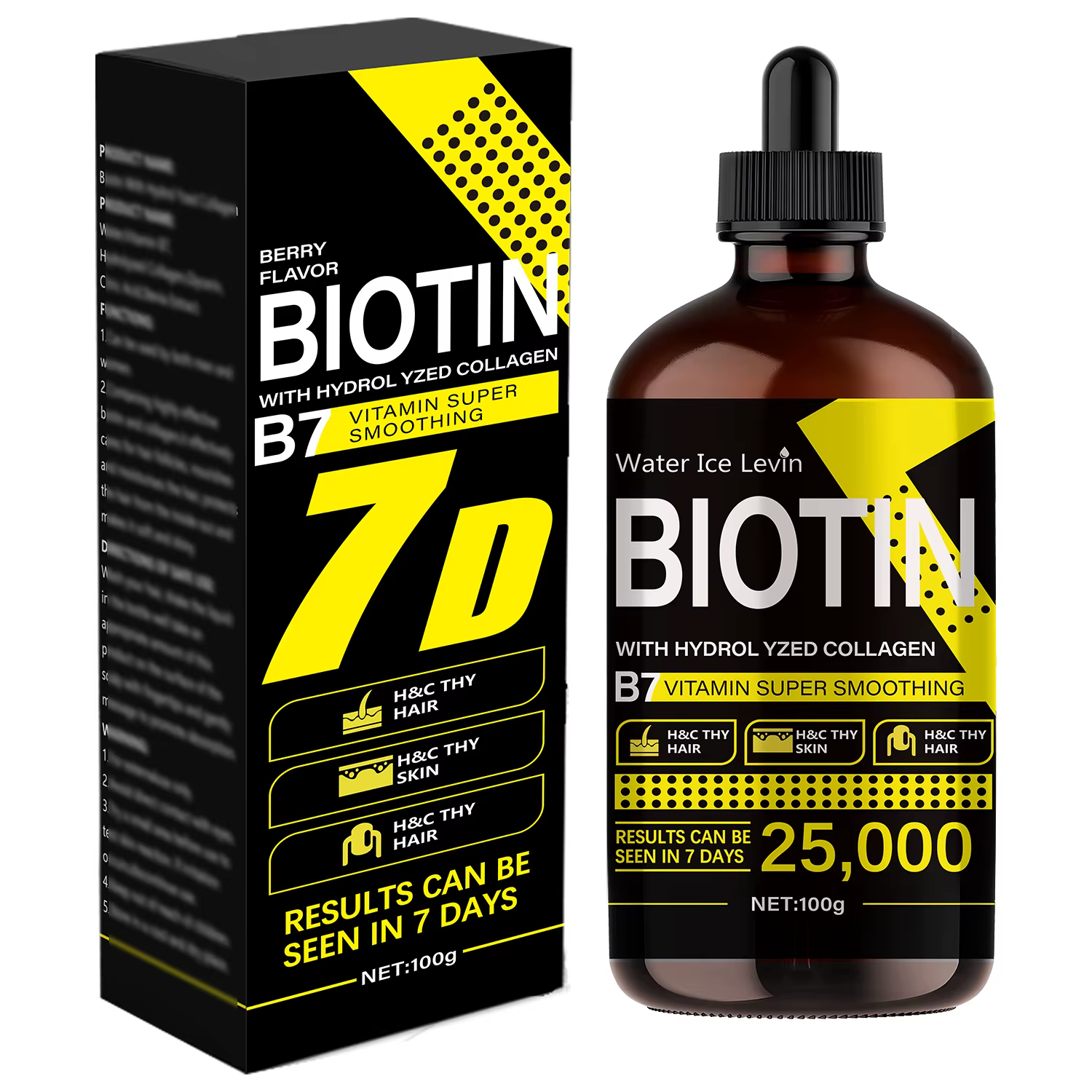 Huile capillaire à la biotine - Vitamines liquides pures pour les soins des cheveux, ajoute de la br