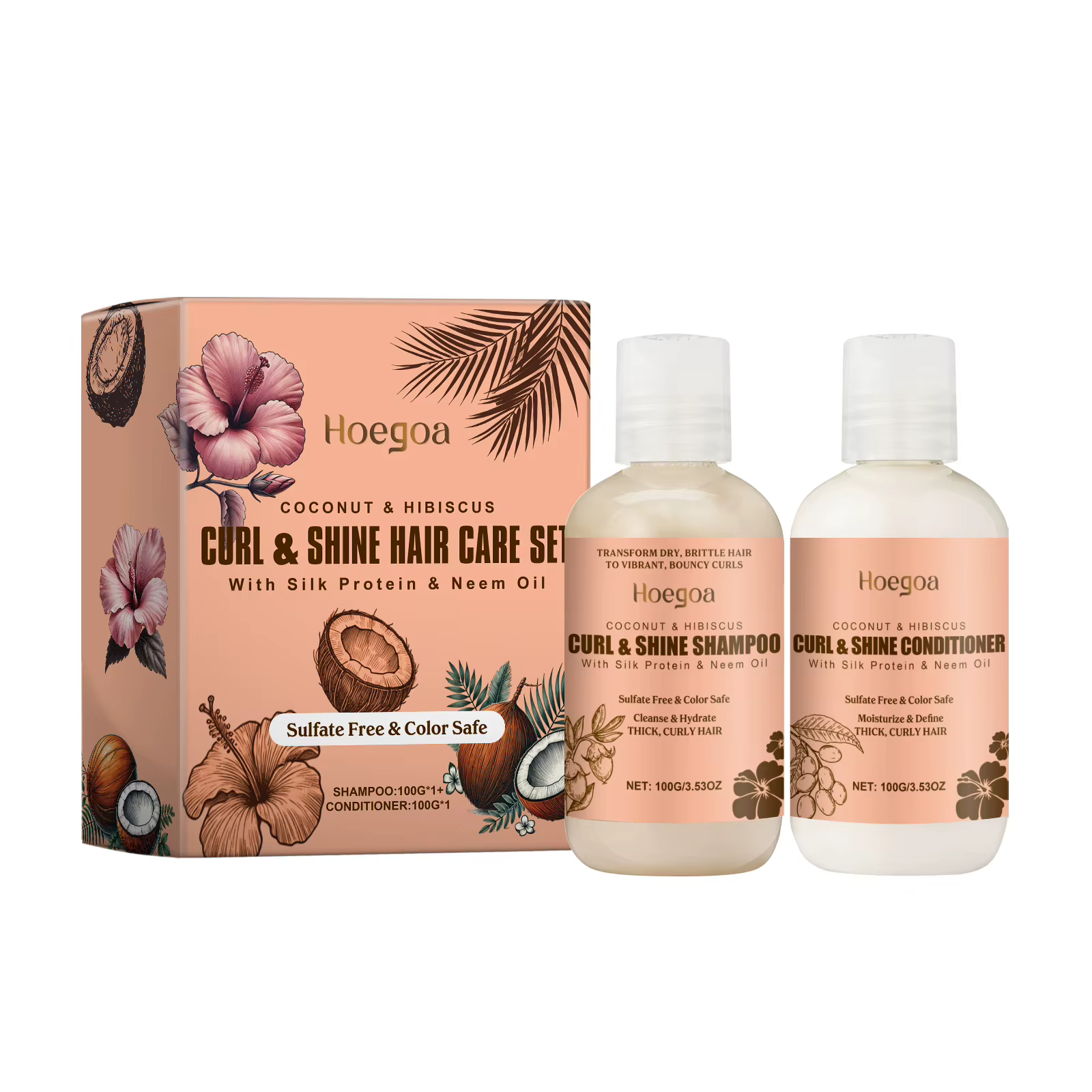 Ensemble shampoing et revitalisant noix de coco – Soin capillaire hydratant pour cheveux bouclés |