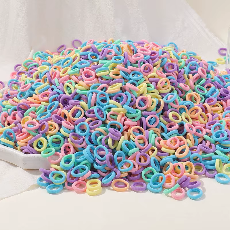 Attaches de cheveux élastiques en nylon de base colorées pour filles, chouchou pour queue de cheval,