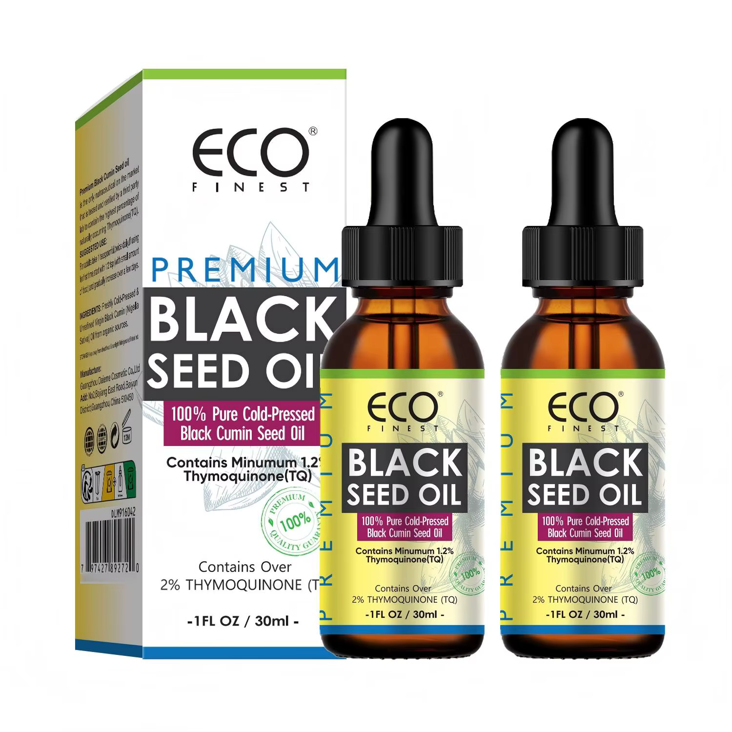 Huile de cumin noir ECO, première qualité, pour la croissance des cheveux, épaississement des cheveu