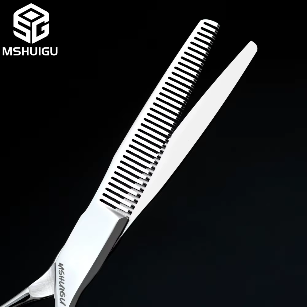 MSHUIGU Ciseaux de barbier professionnels VG10 de 6 pouces, ciseaux à effiler multi-usages avec desi