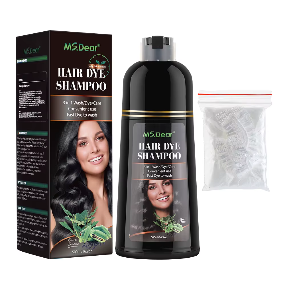 Shampooing colorant naturel organique pour cheveux, colorant en continu, cheveux blancs, assombrissa