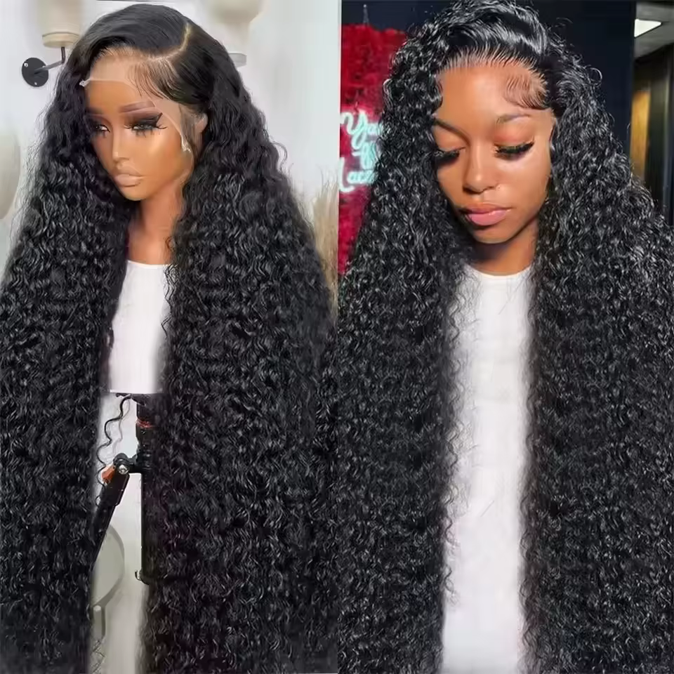 Perruques frontales en cheveux humains ondulés de 40 pouces avec dentelle HD 13x4 13x6, perruque fro