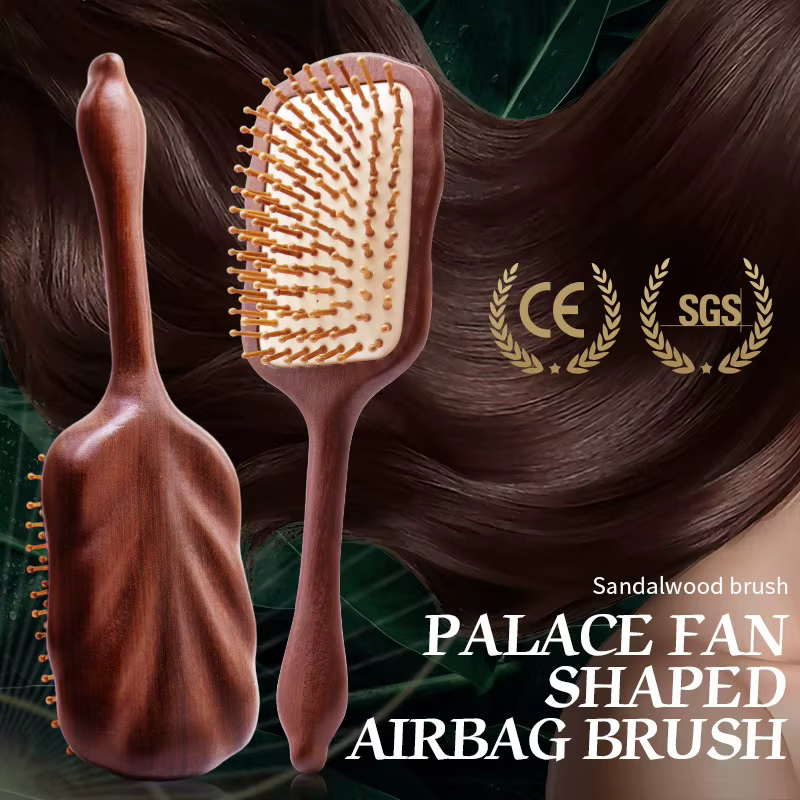Brosse à cheveux démêlante pour femmes, nom personnalisé, brosse à cheveux en bois de santal, palett