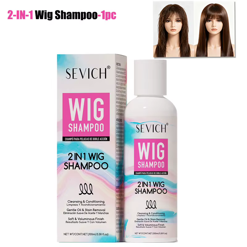 Shampoing professionnel 2 en 1 pour perruque, soin des cheveux, pour lisser les humains et synthétiq