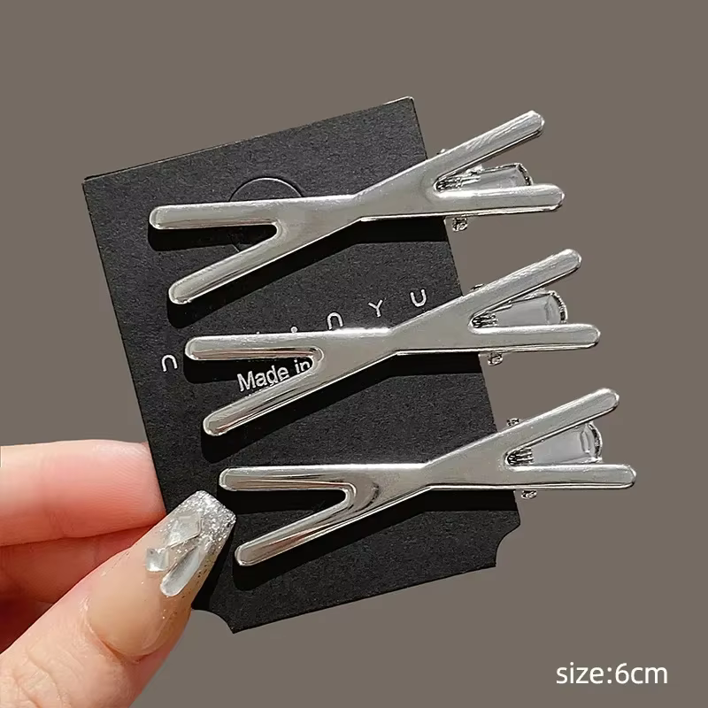 3 pièces/ensemble doux mode épingle à cheveux en métal antidérapant épingle à cheveux géométrique cr