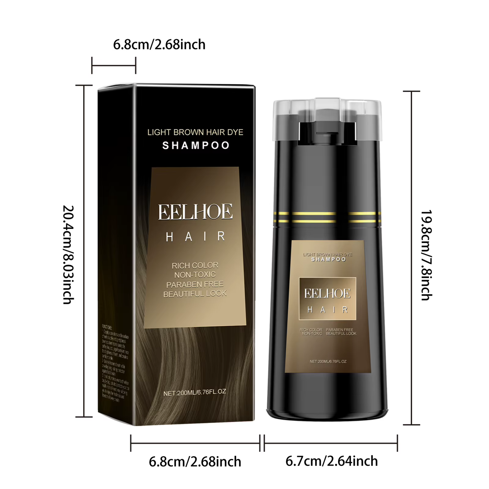 Shampooing colorant pour cheveux, couleur noire naturelle, coloration instantanée, DIY, non irritant