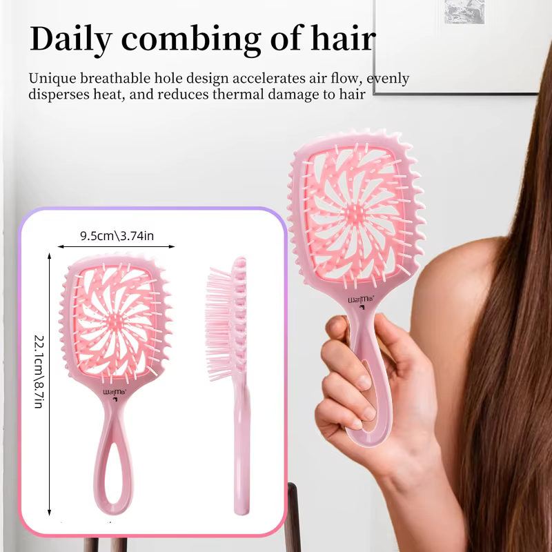 WANMEI Brosse à cheveux démêlante - Sans effort sans enchevêtrement - idéale pour les bouclés nature