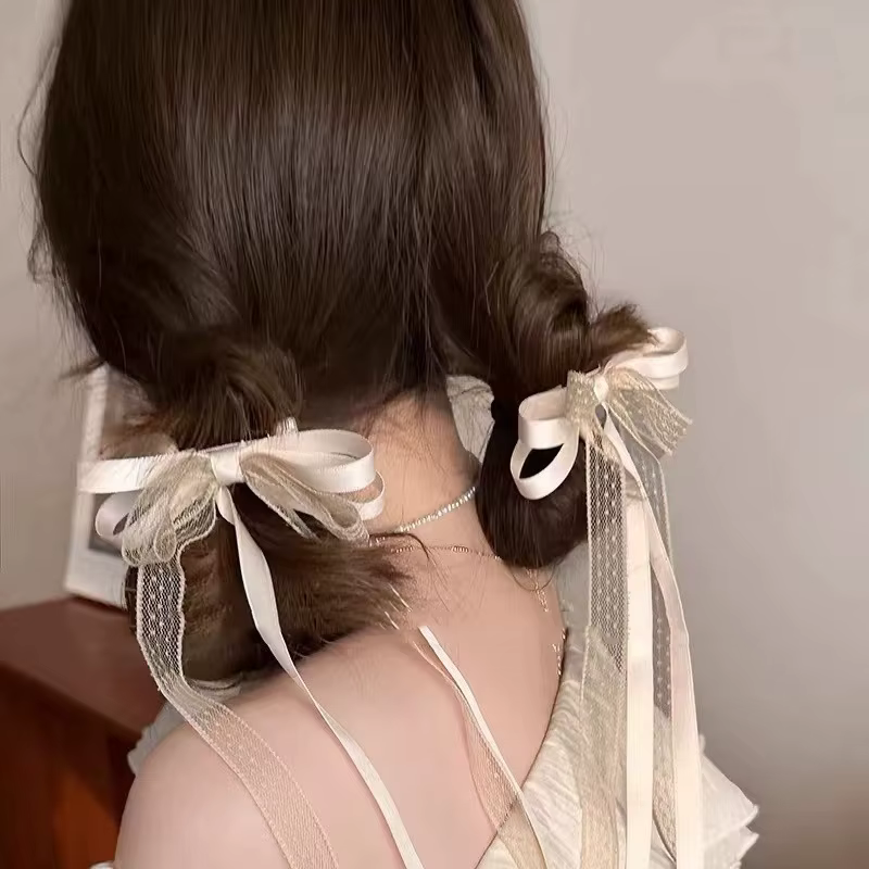 Pinces à cheveux avec ruban en maille pour femmes et filles, 2/6 pièces, accessoires de cheveux de f