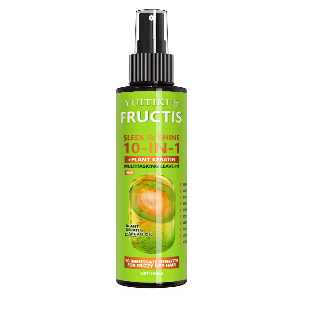 YUITIKUE Fructis Spray sans rinçage 10-en-1 |   Avec kératine végétale et huile d'argan pour des che